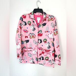 Nick and Nora Christmas Cats Pajama Top - Girls Large